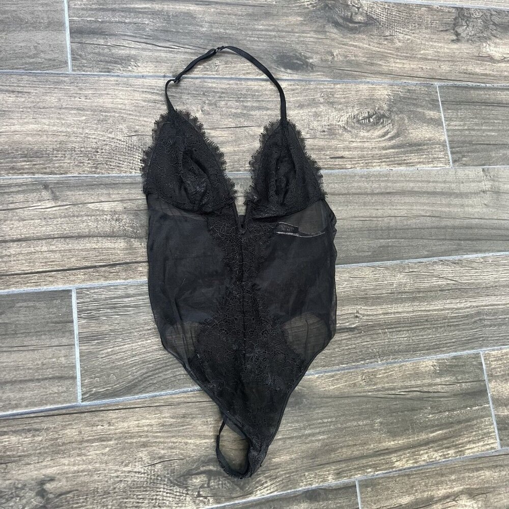 Victoria’s Secret Black One Piece Lace Sheer Small